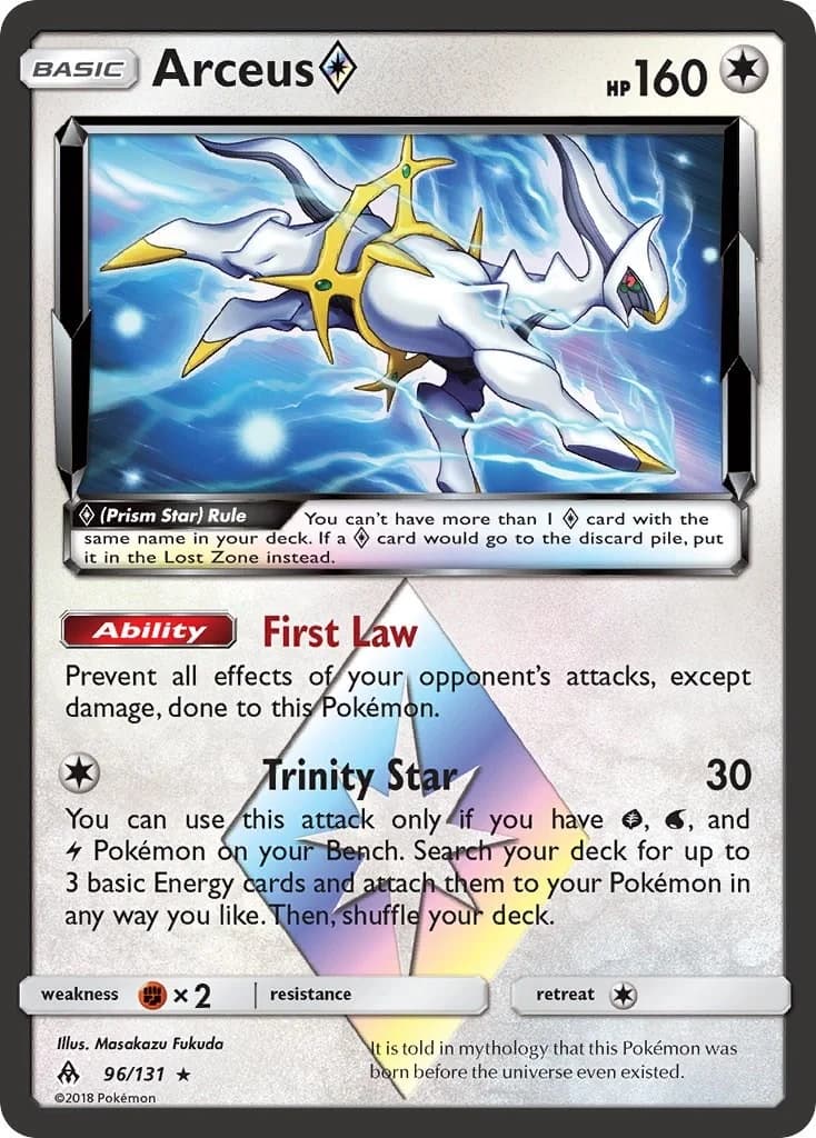 Arceus Forbidden Light 96 Pokémon card