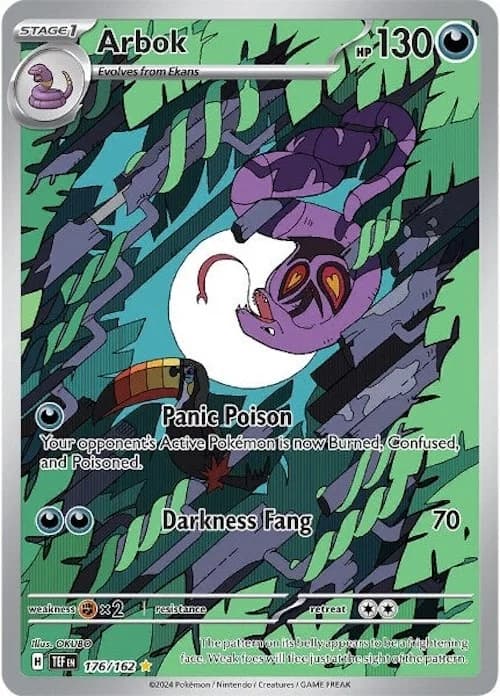 Arbok Temporal Forces 176 Pokémon card