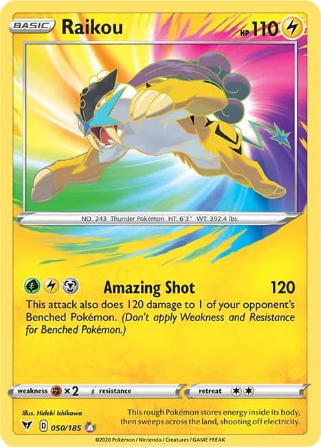 Raikou Vivid Voltage 50 Pokémon card