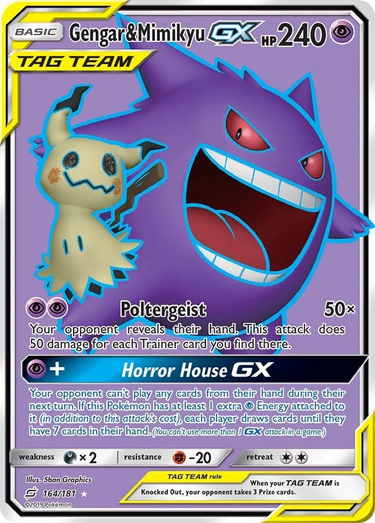 Gengar & Mimikyu GX Team Up 164 Pokémon card