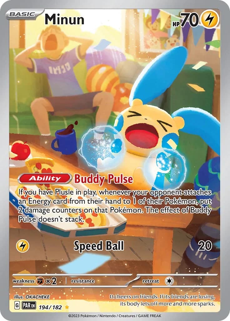 Minun Paradox Rift 194 Pokémon card