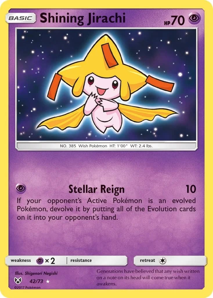 Shining Jirachi Shining Legends 42 Pokémon card