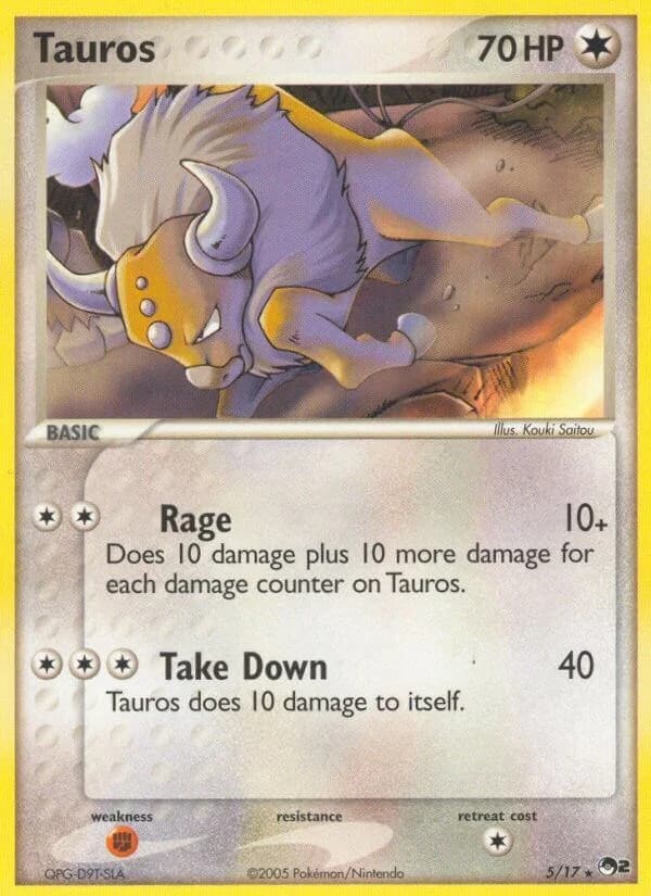 Tauros [Holo] POP Series 2 5 Pokémon card