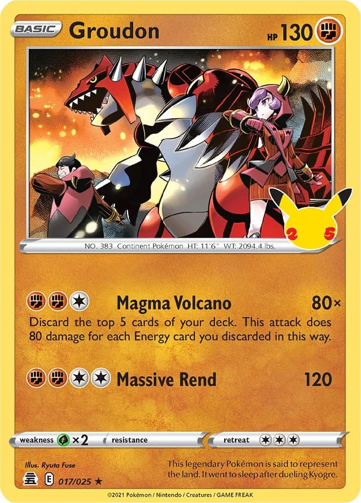 Groudon Celebrations 17 Pokémon card