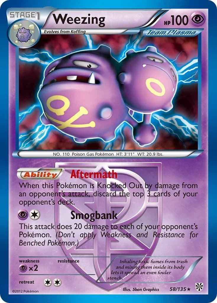 Weezing Plasma Storm 58 Pokémon card