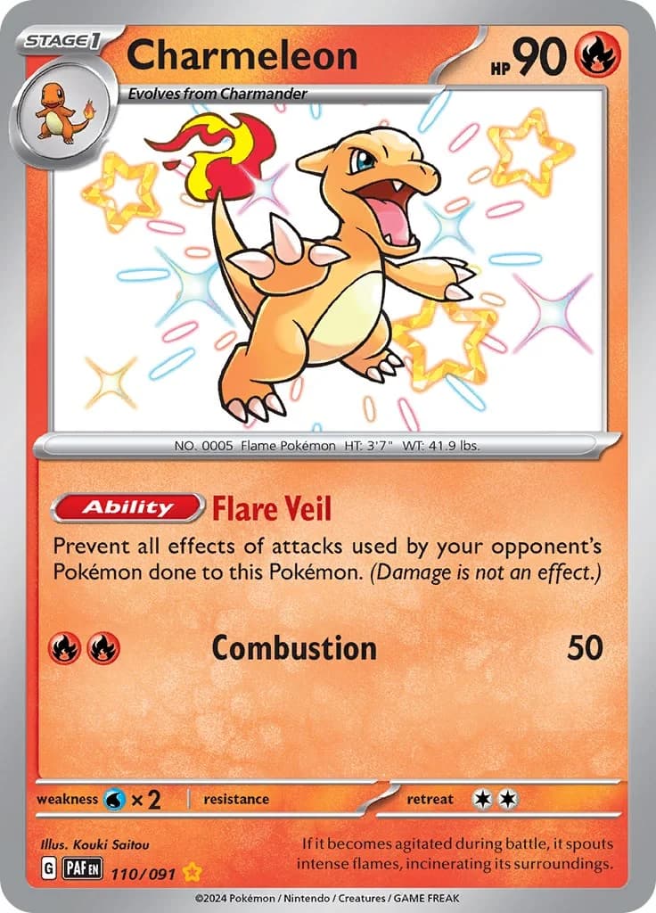 Charmeleon Paldean Fates 110 Pokémon card