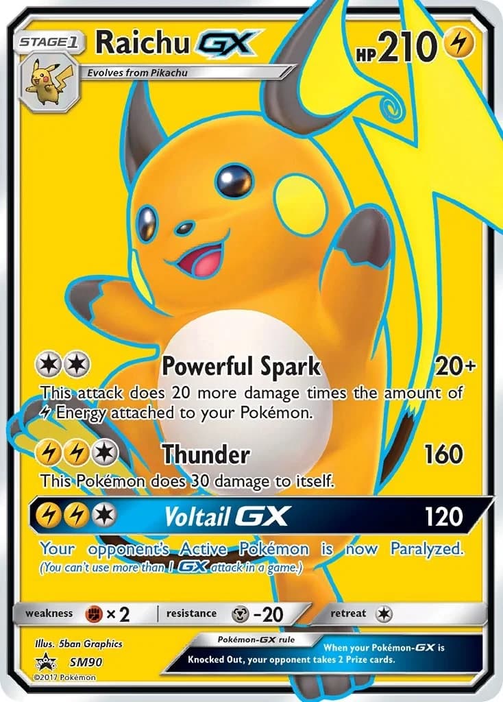 Raichu GX Promo SM90 Pokémon card