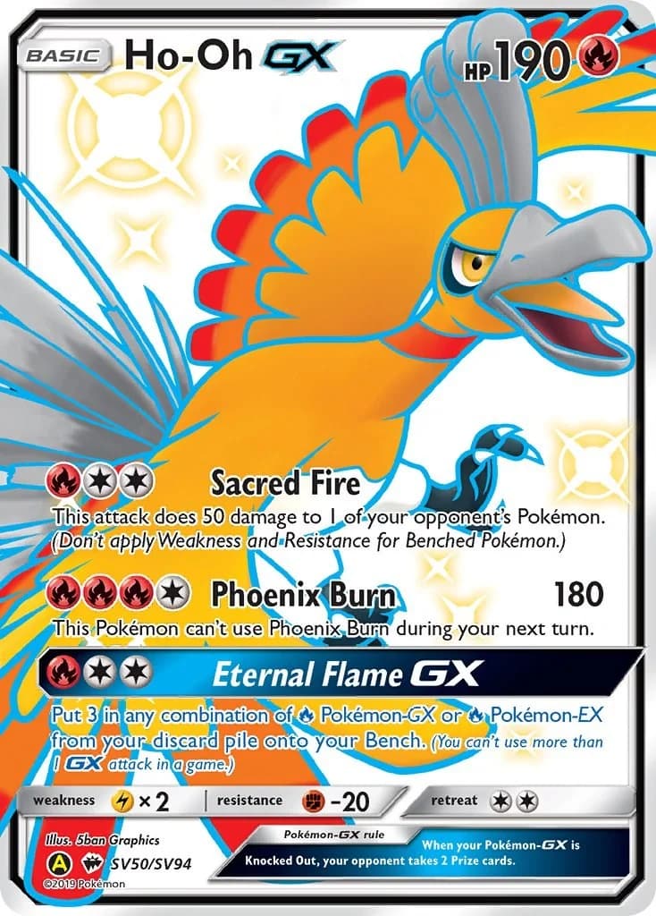 Ho-Oh GX Hidden Fates SV50 Pokémon card