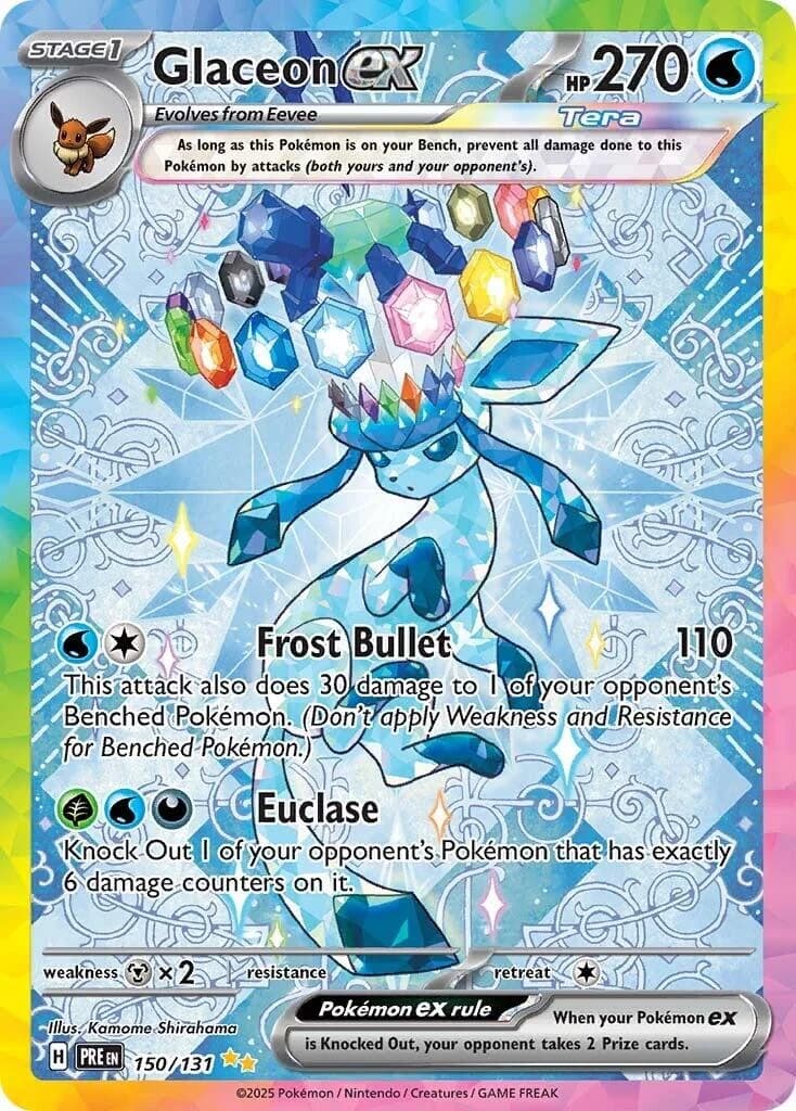 Glaceon ex Prismatic Evolutions 150 Pokémon card