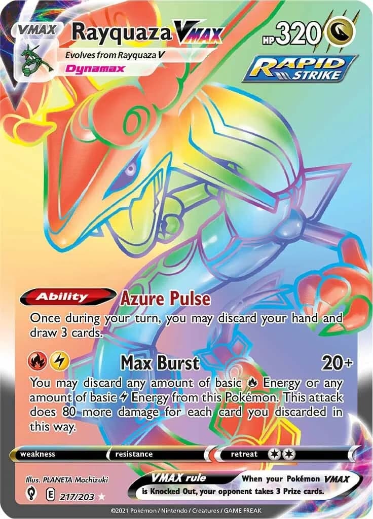 Rayquaza VMAX Evolving Skies 217 Pokémon card