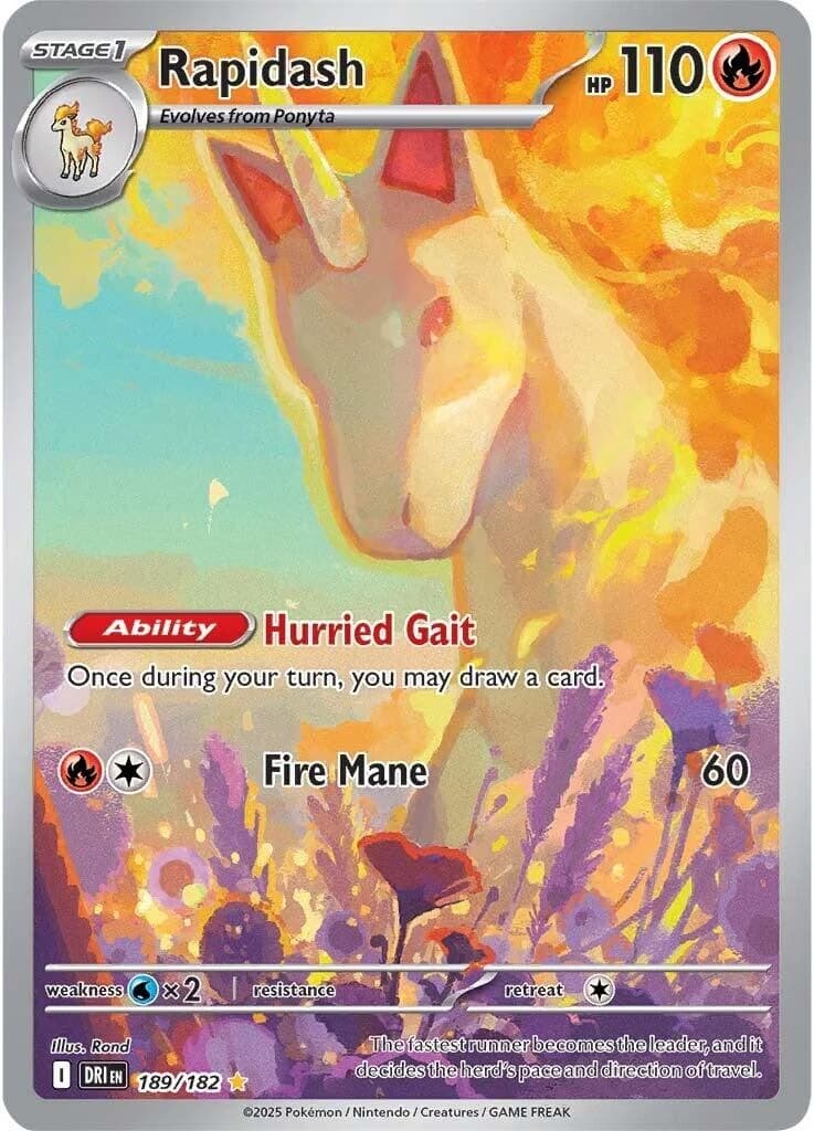 Rapidash Destined Rivals 189 Pokémon card