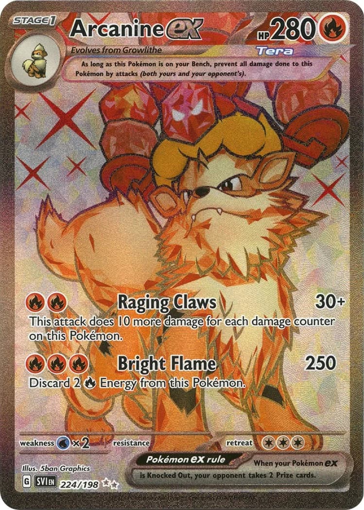 Arcanine ex Scarlet & Violet 224 Pokémon card