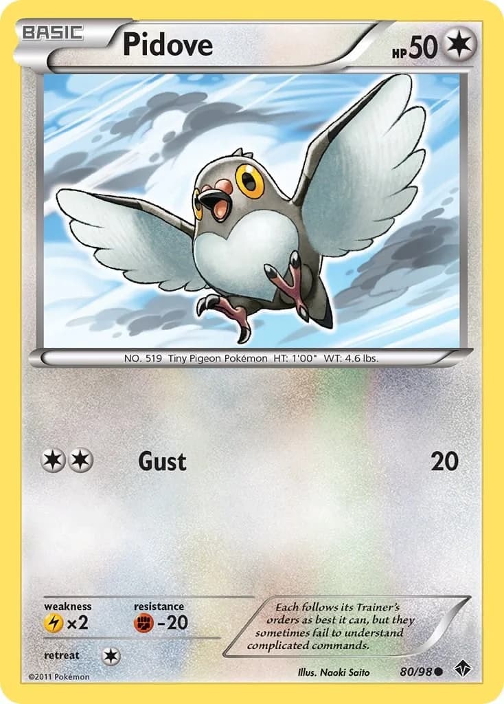 Pidove [Reverse Holo] Emerging Powers 80 Pokémon card