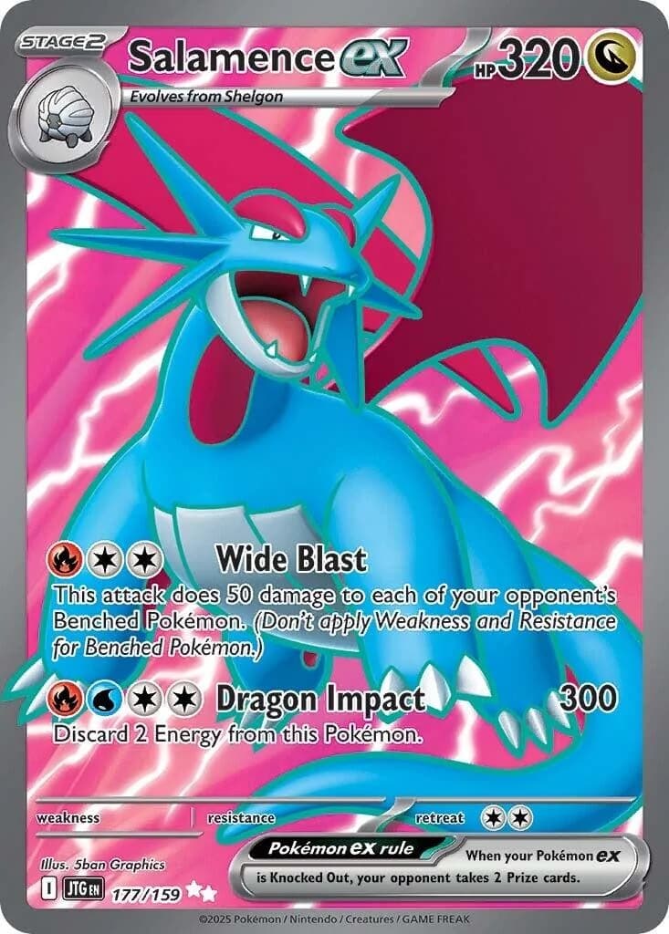 Salamence ex Journey Together 177 Pokémon card