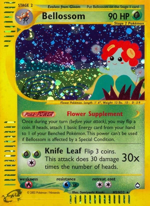 Bellossom Aquapolis H5 Pokémon card