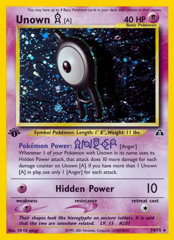Unown A [1st Edition] Neo Discovery 14 Pokémon card