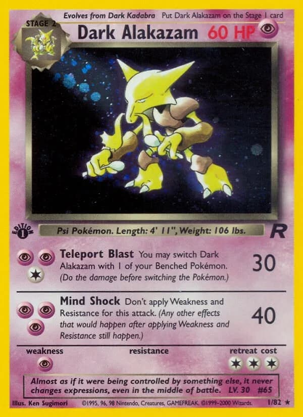 Dark Alakazam [1st Edition] Team Rocket 1 Pokémon card