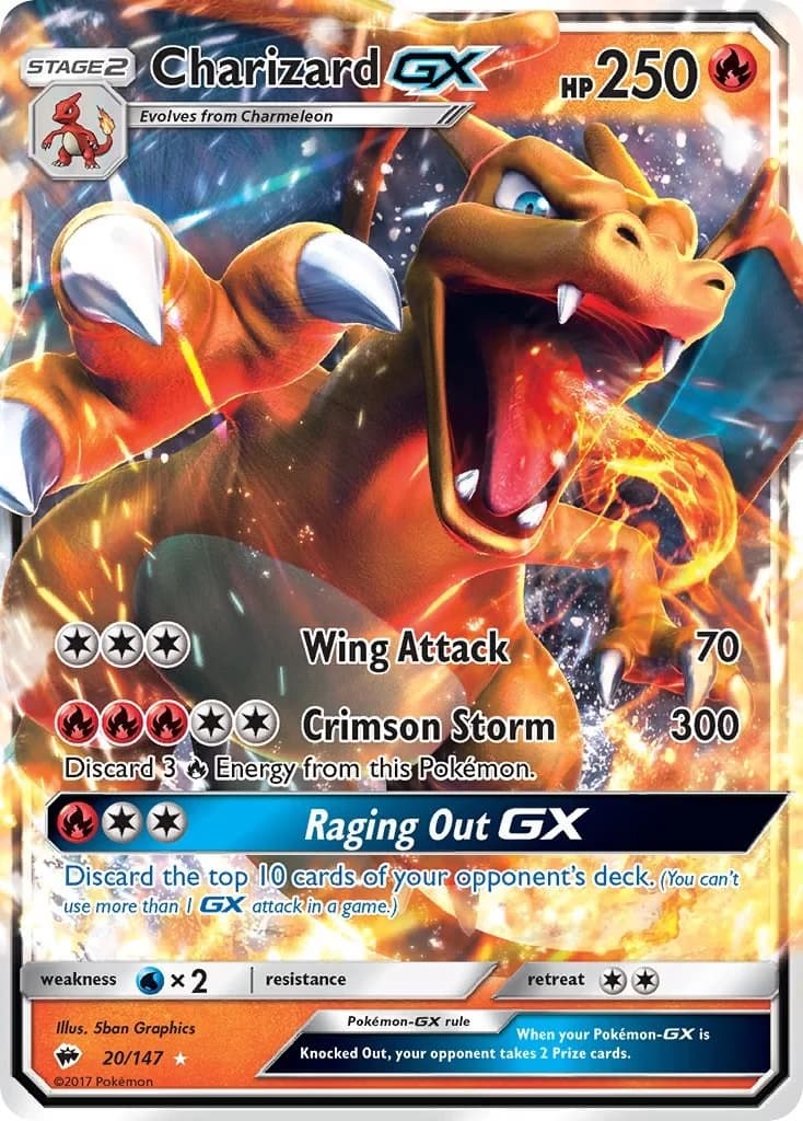 Charizard GX Burning Shadows 20 Pokémon card