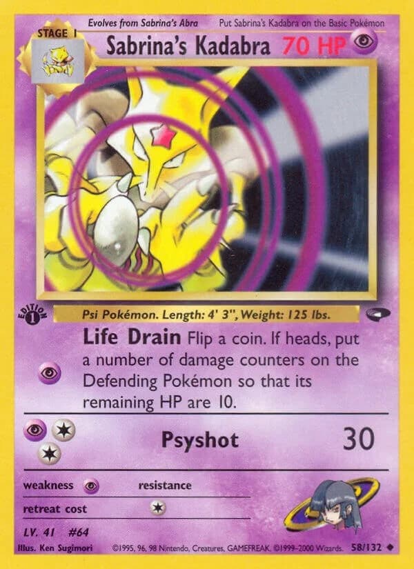 Sabrina's Kadabra [1st Edition] Gym Challenge 58 Pokémon card
