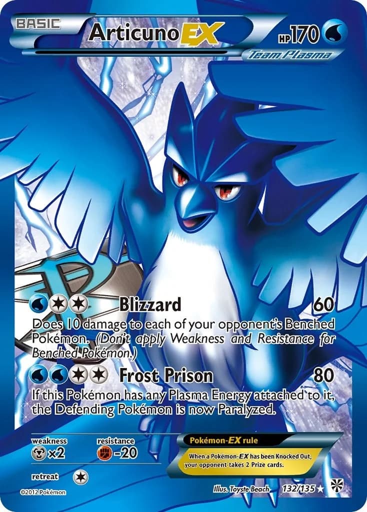 Articuno EX Plasma Storm 132 Pokémon card