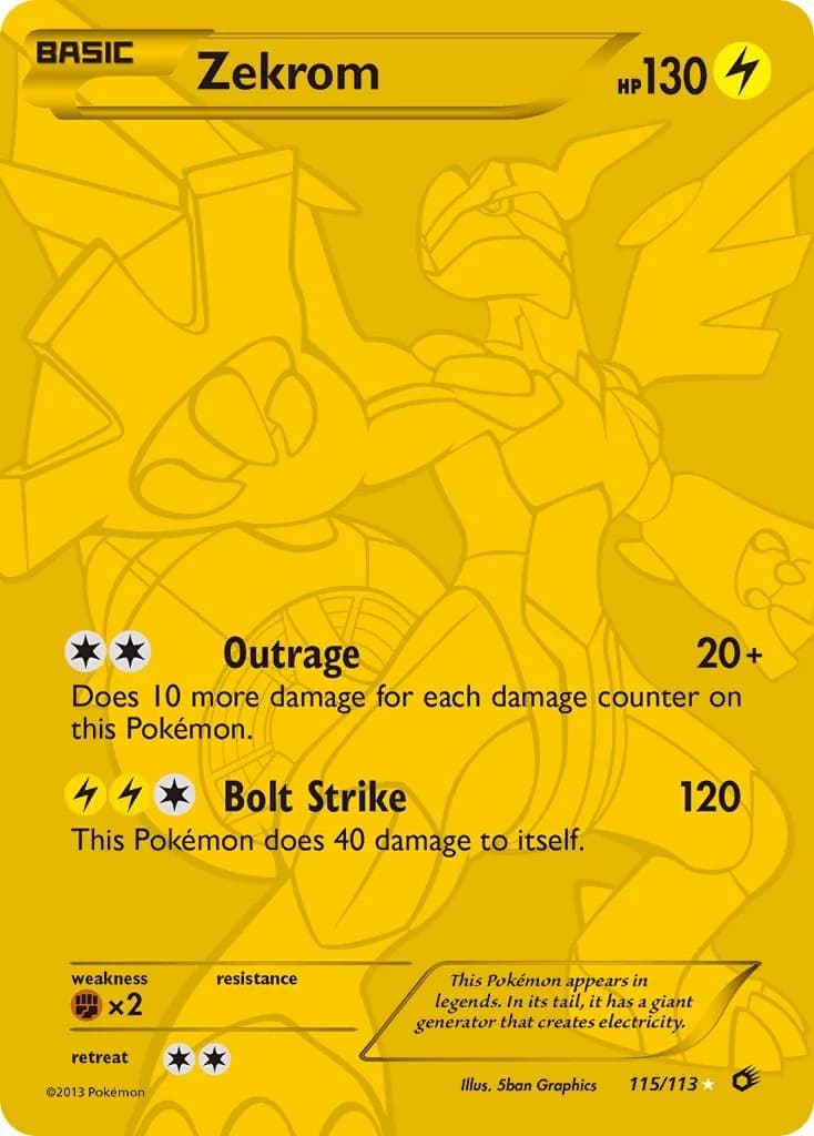 Zekrom Legendary Treasures 115 Pokémon card