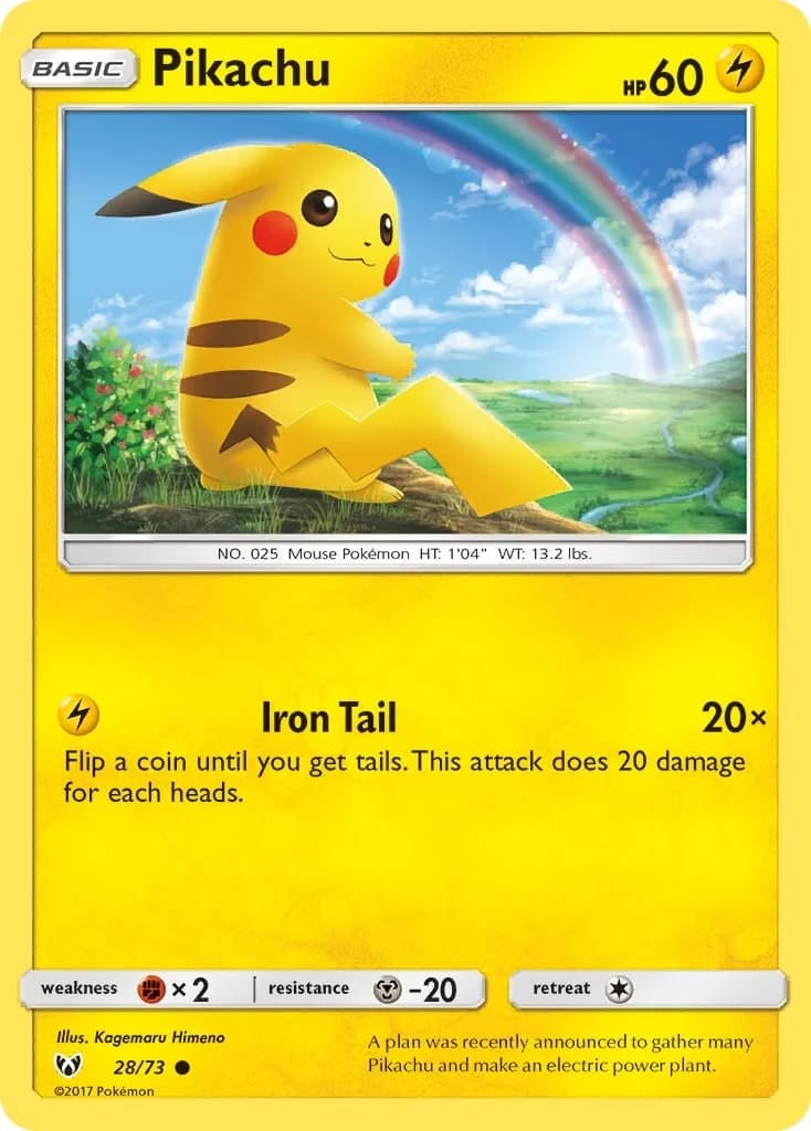 Pikachu Shining Legends 28 Pokémon card