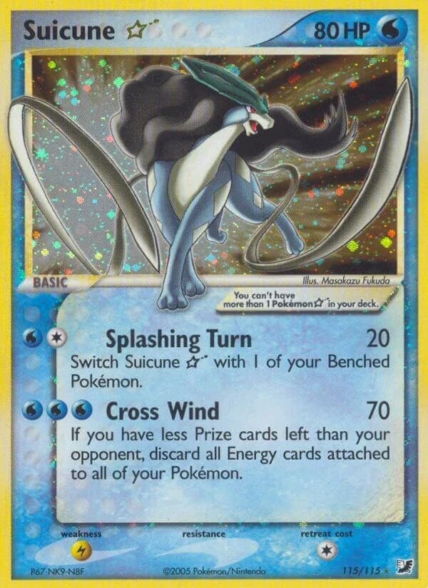 Suicune [Gold Star] Unseen Forces 115 Pokémon card