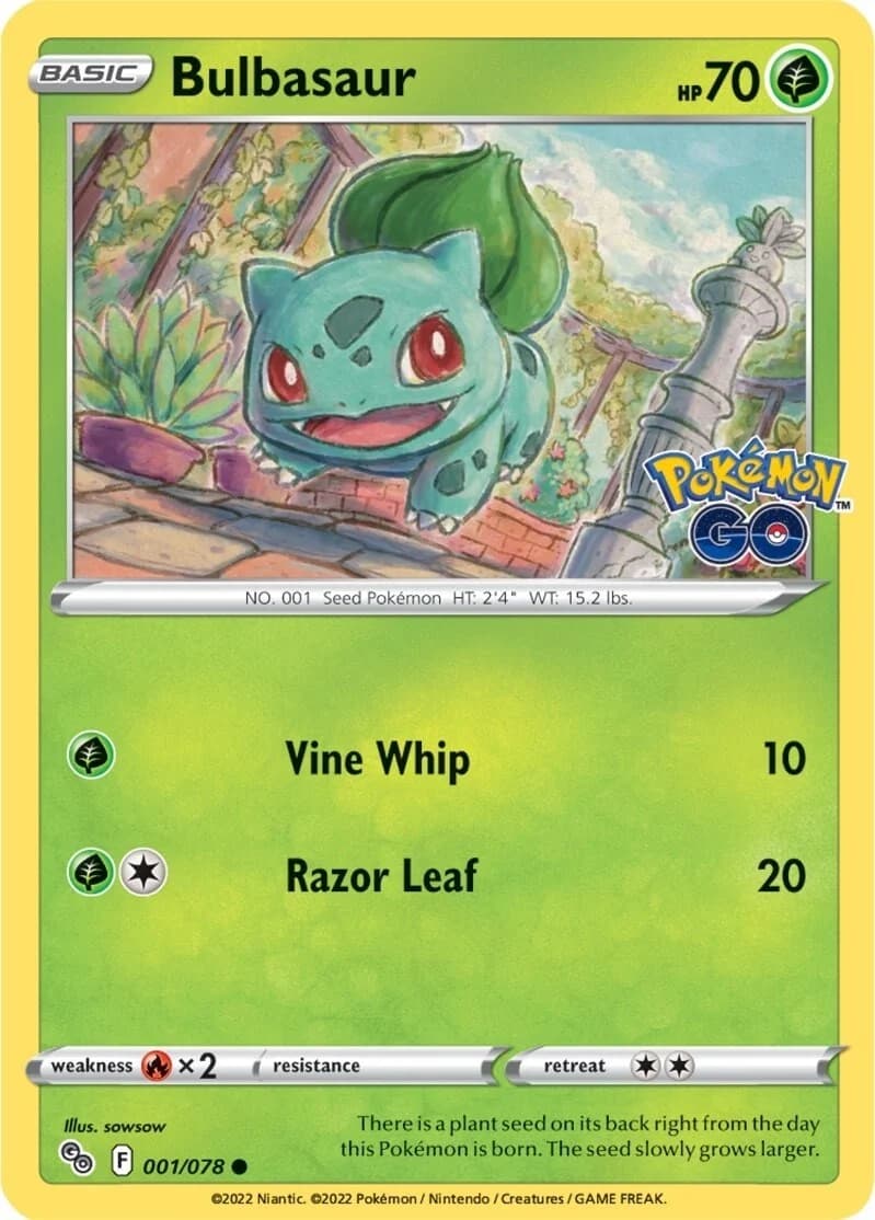 Bulbasaur [Reverse Holo] Go 1 Pokémon card
