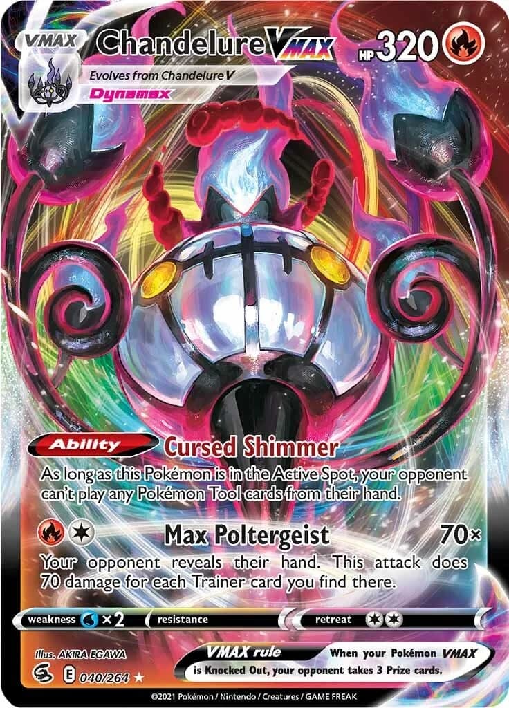 Chandelure VMAX Fusion Strike 40 Pokémon card