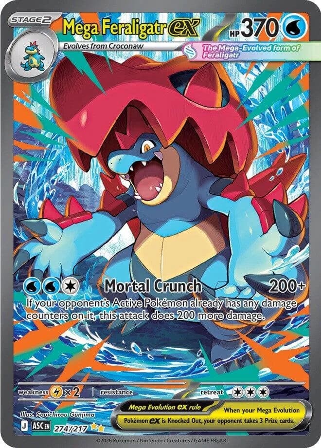 Mega Feraligatr Ex Ascended Heroes 274 Pokémon card