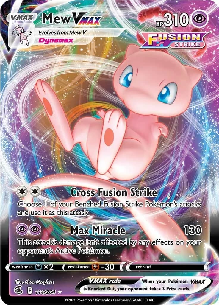 Mew VMAX Fusion Strike 114 Pokémon card