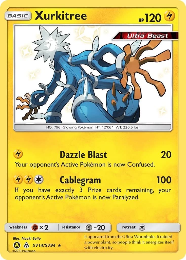Xurkitree Hidden Fates SV14 Pokémon card