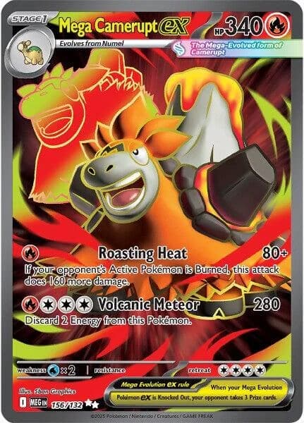 Mega Camerupt Ex Mega Evolution 156 Pokémon card