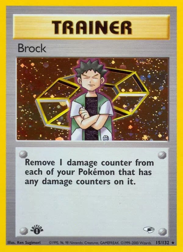 Brock [1st Edition] Gym Heroes 15 Pokémon card
