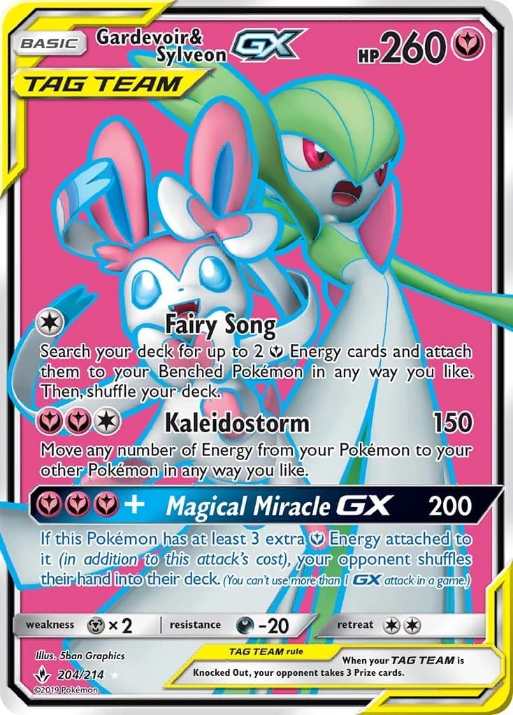 Gardevoir & Sylveon GX Unbroken Bonds 204 Pokémon card
