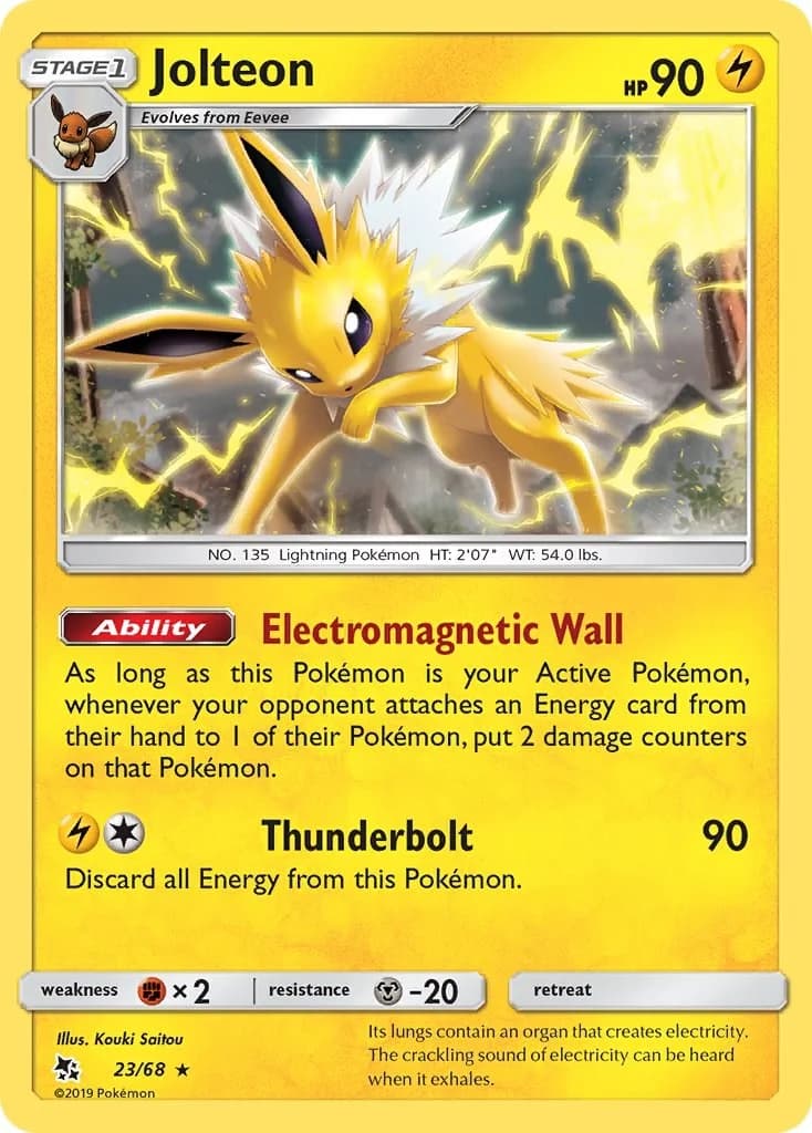 Jolteon [Reverse Holo] Hidden Fates 23 Pokémon card