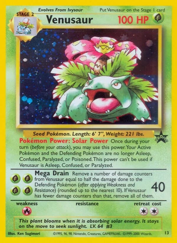 Venusaur Promo 13 Pokémon card