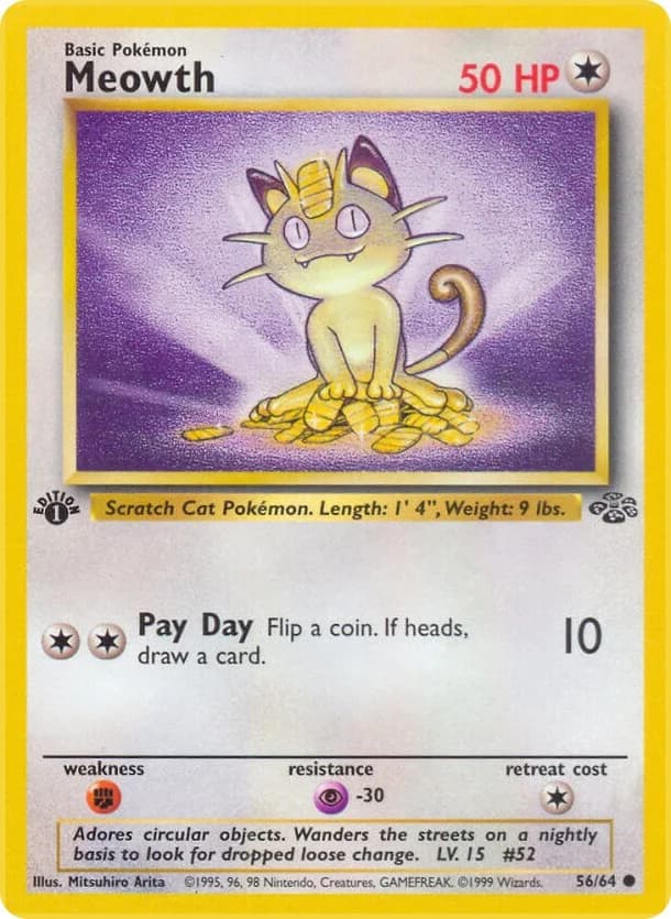 Meowth [1st Edition] Jungle 56 Pokémon card
