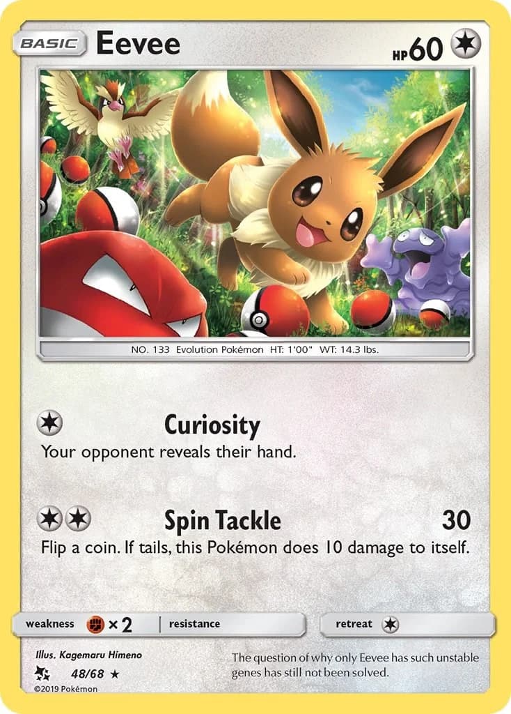 Eevee Hidden Fates 48 Pokémon card