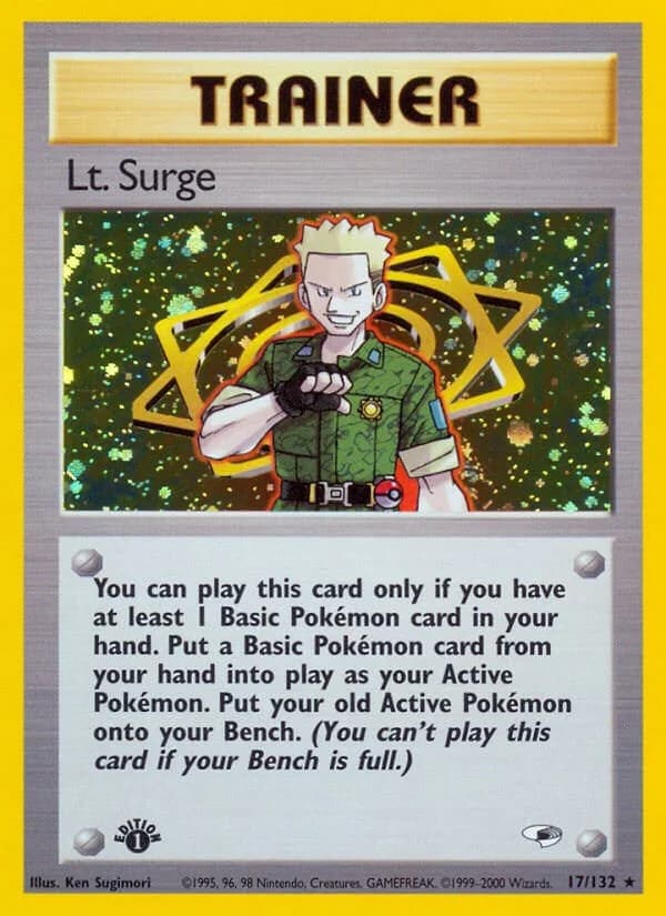 Lt. Surge [1st Edition] Gym Heroes 17 Pokémon card