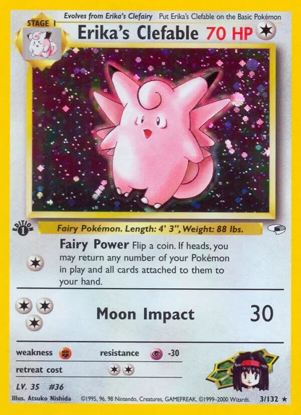 Erika's Clefable [1st Edition] Gym Heroes 3 Pokémon card