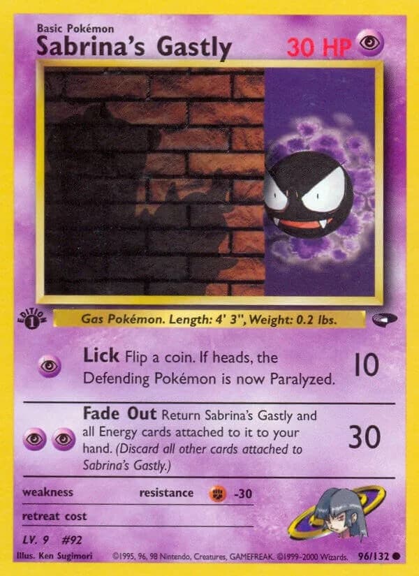 Sabrina's Gastly [1st Edition] Gym Challenge 96 Pokémon card