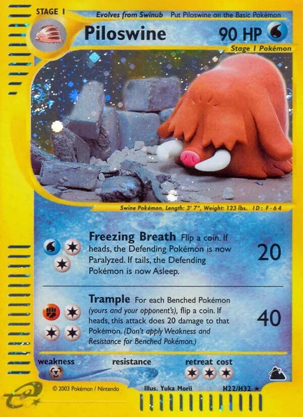 Piloswine Skyridge H22 Pokémon card