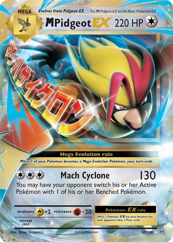 M Pidgeot EX Evolutions 65 Pokémon card