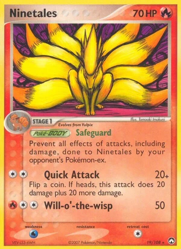 Ninetales [Reverse Holo] Power Keepers 19 Pokémon card