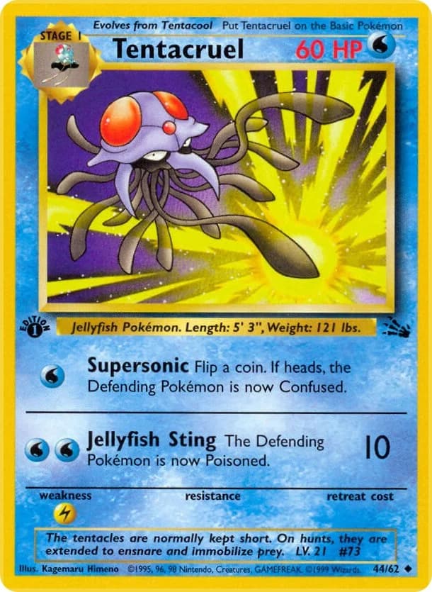 Tentacruel [1st Edition] Fossil 44 Pokémon card