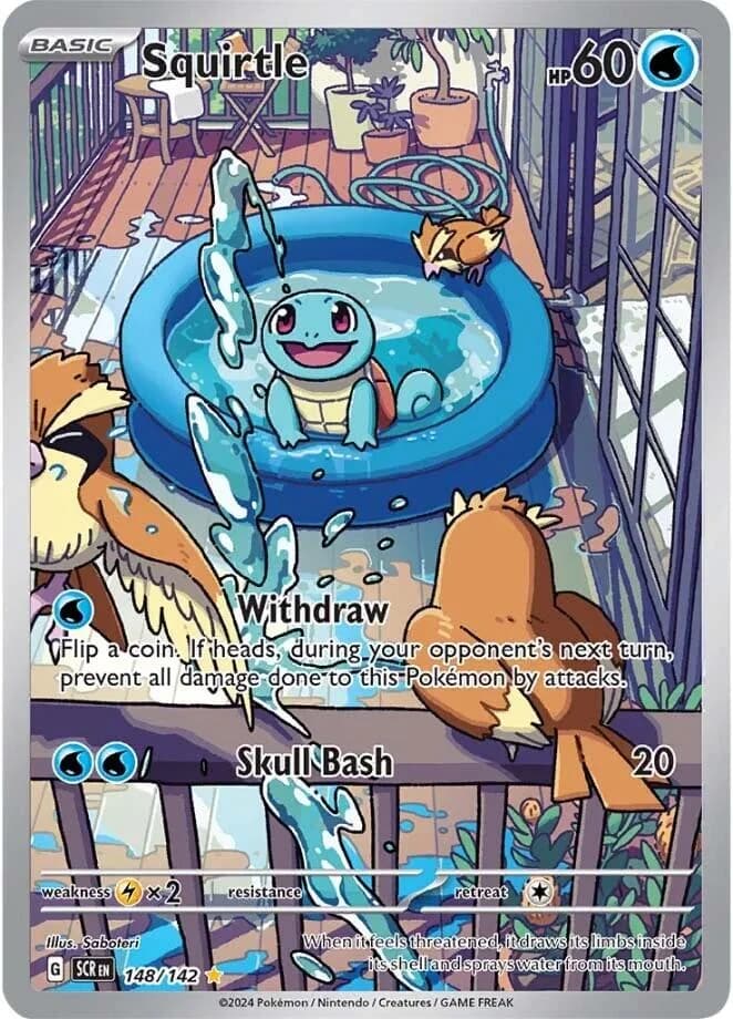 Squirtle Stellar Crown 148 Pokémon card