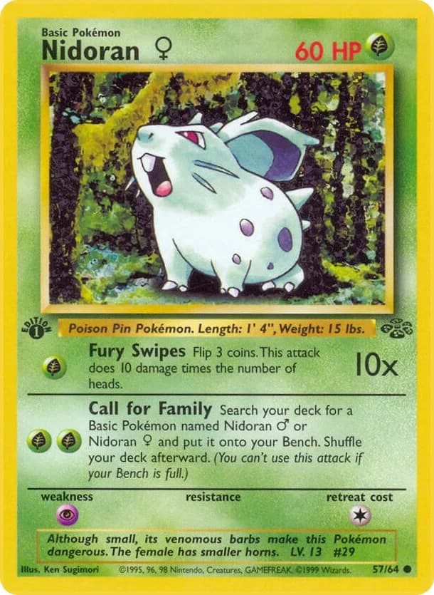 Nidoran [1st Edition] Jungle 57 Pokémon card