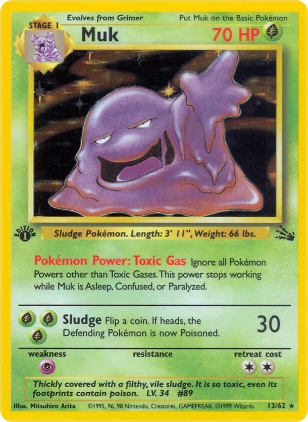 Muk [1st Edition] Fossil 13 Pokémon card