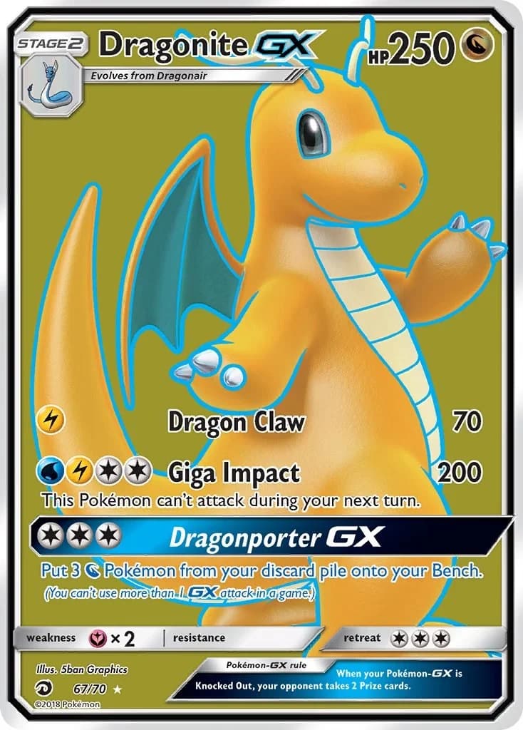 Dragonite GX Dragon Majesty 67 Pokémon card